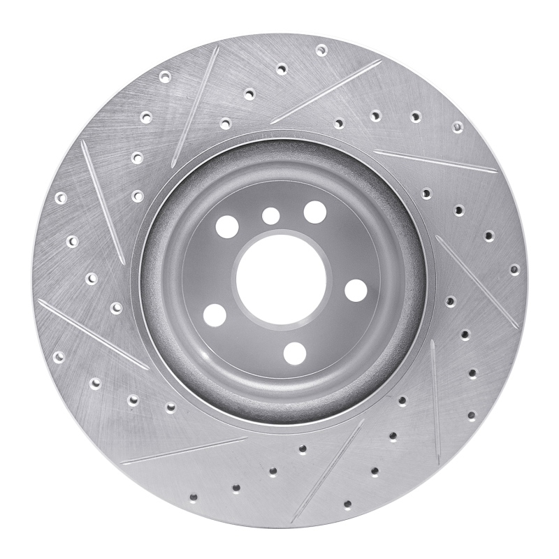 BMW 330e xDrive Brake Rotor (1) - Rear Right - R1 Concepts - Drilled & Slotted - Silver - `16-`25
